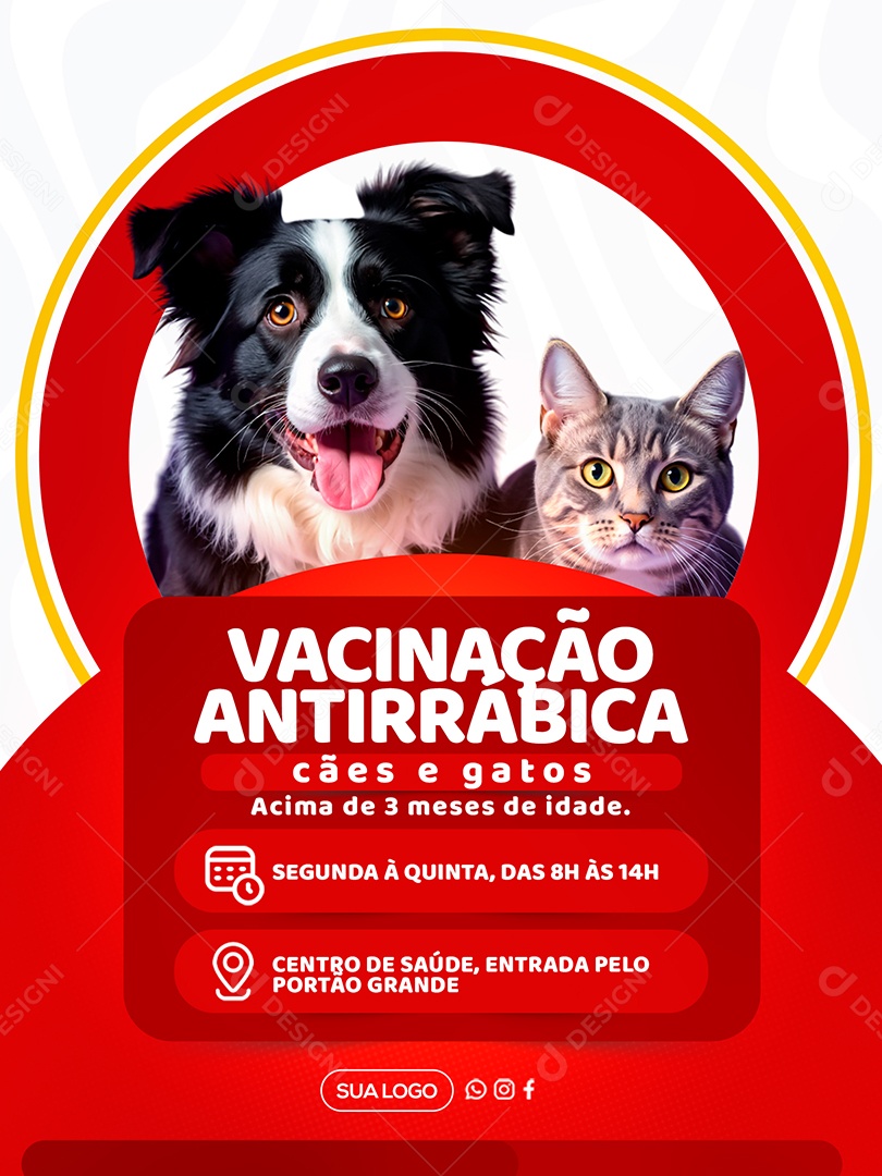 Prefeitura Vacinação Antirrabica Social Media PSD Editável