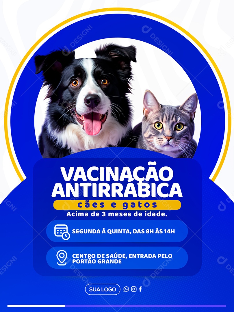 Prefeitura Vacinação Antirrabica Social Media PSD Editável