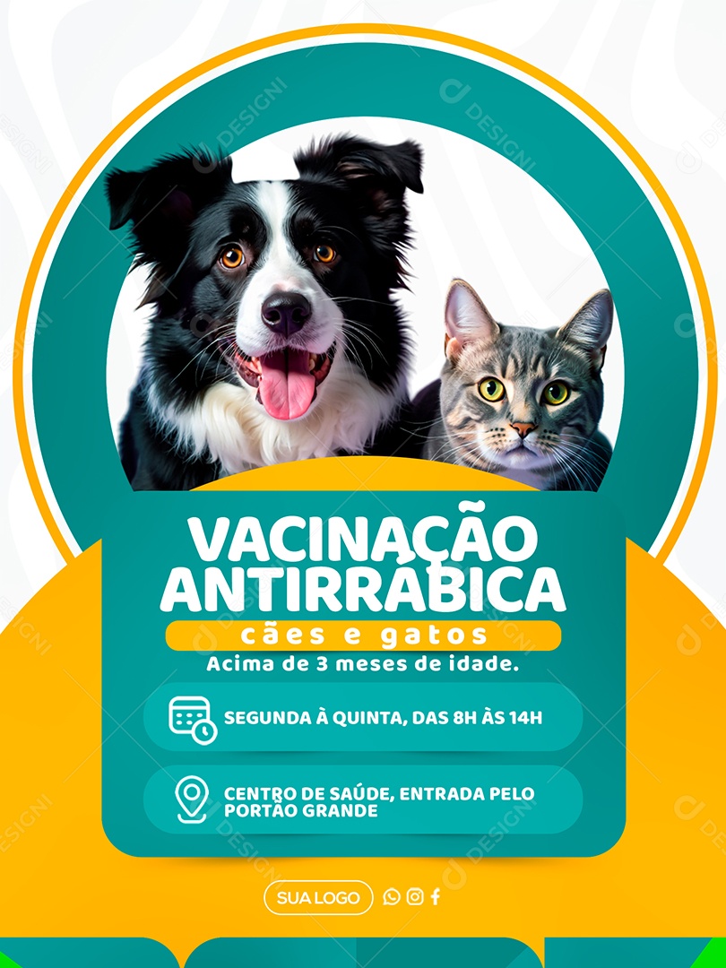 Prefeitura Vacinação Antirrabica Social Media PSD Editável