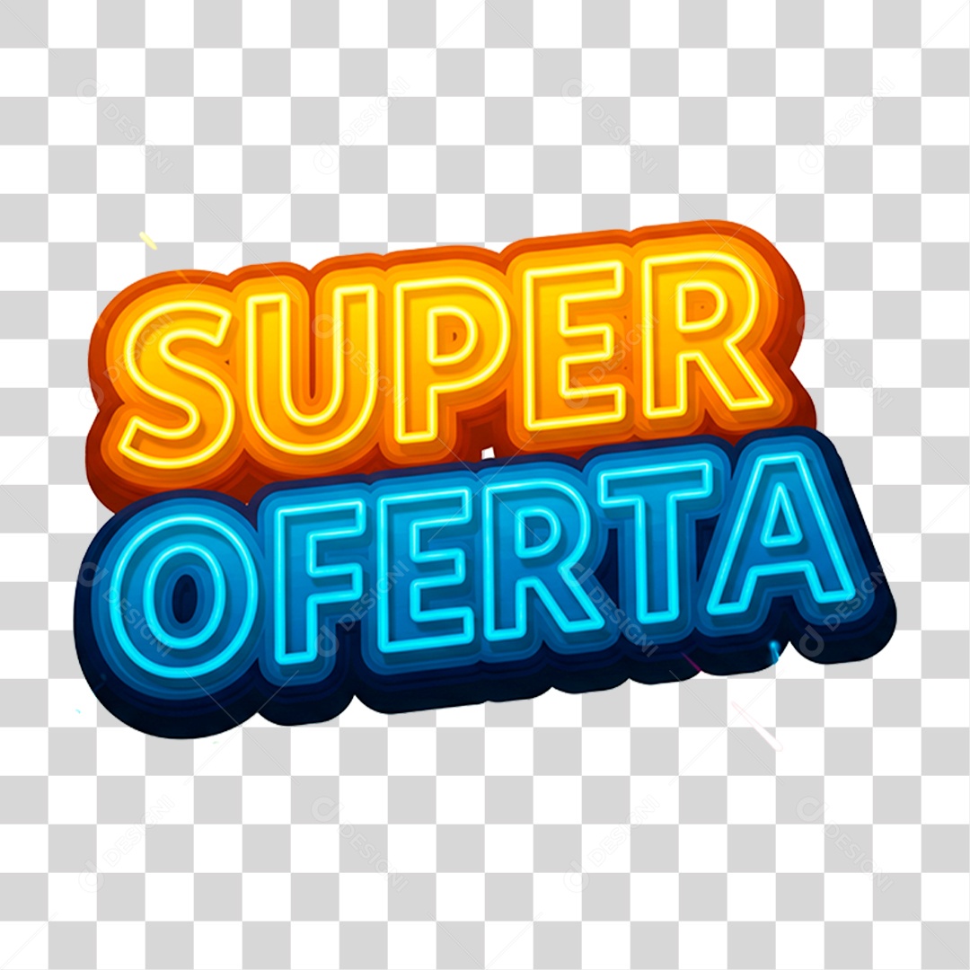 Selo 3D Super Oferta para Composição PNG Transparente