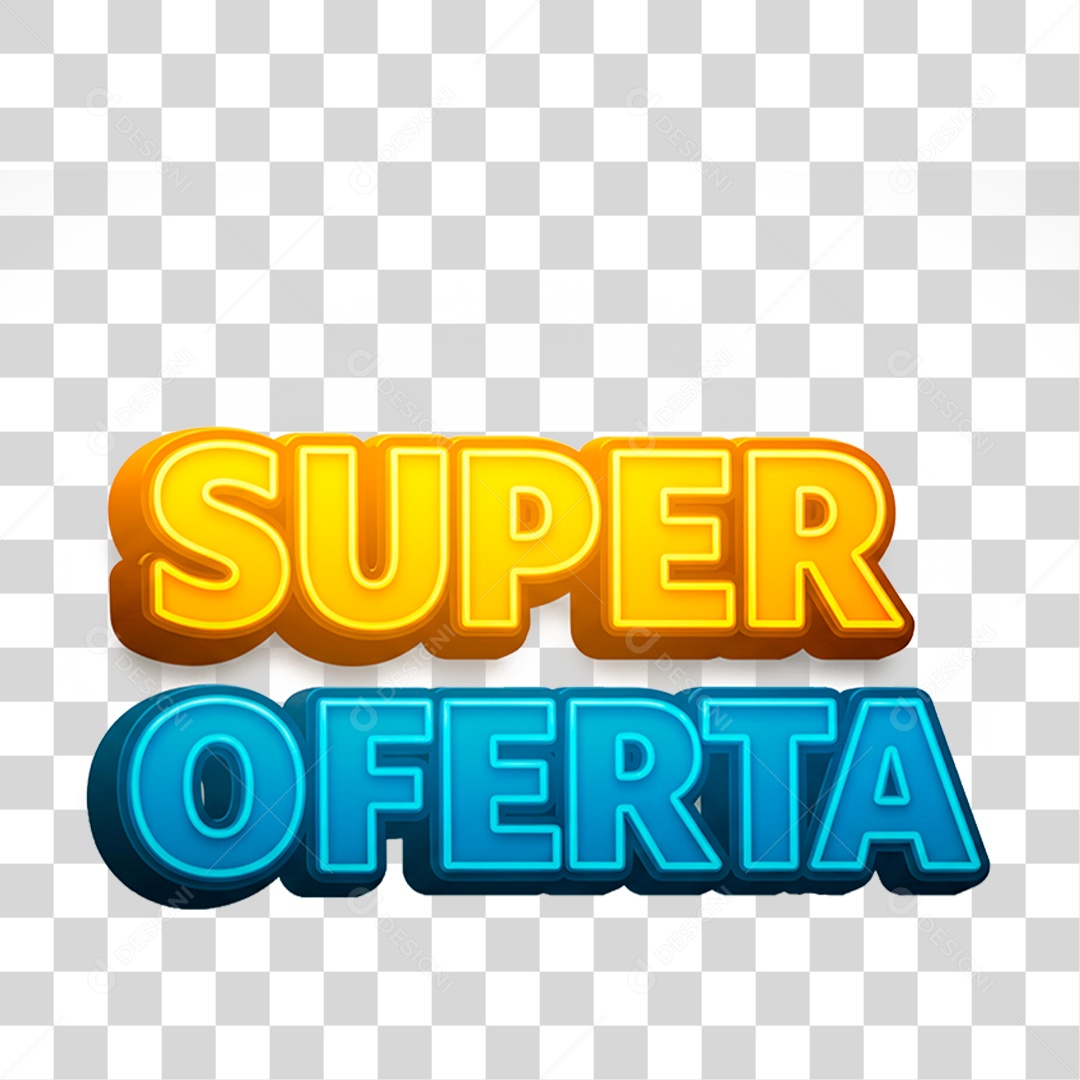 Selo 3D Super Oferta para Composição PNG Transparente