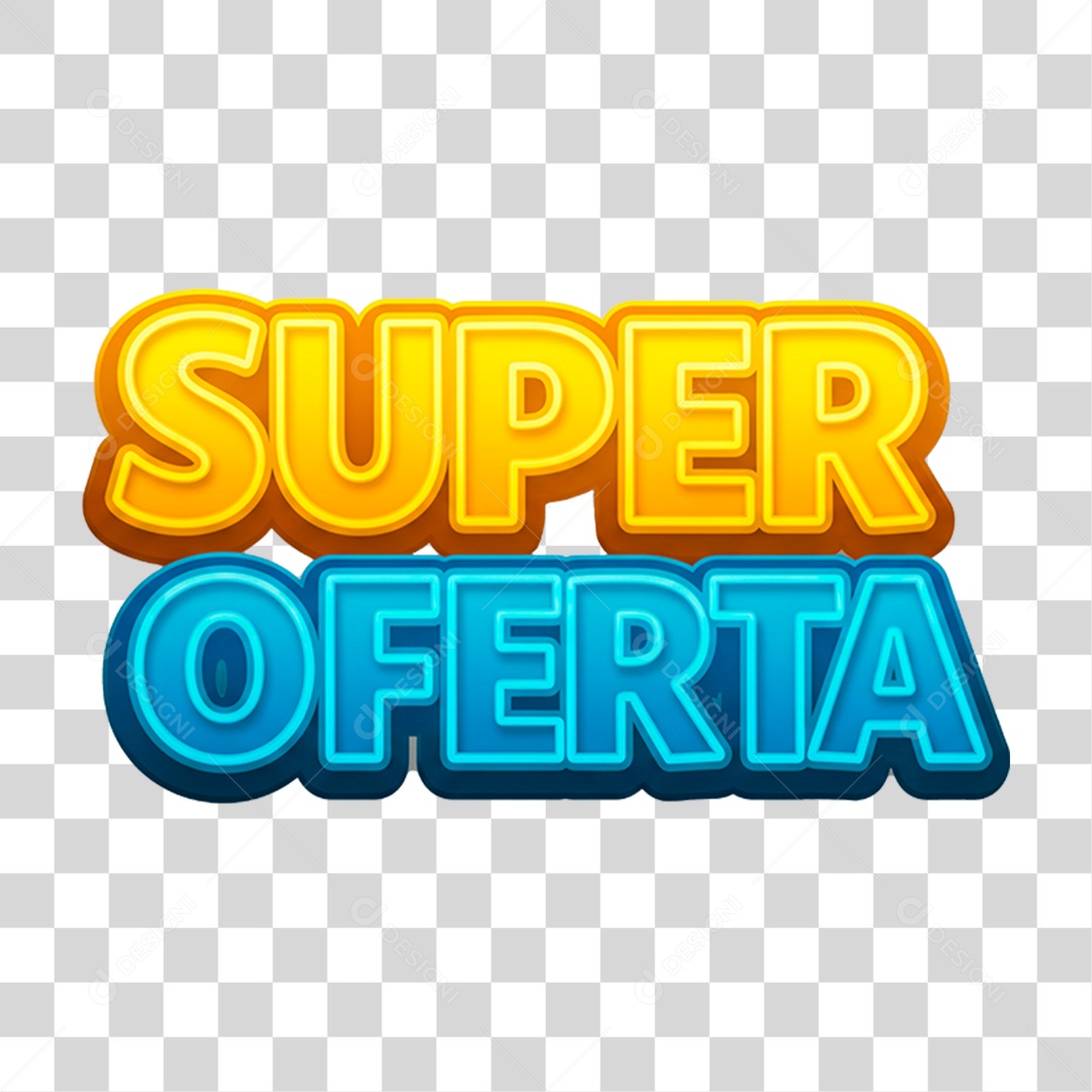 Selo 3D Super Oferta para Composição PNG Transparente