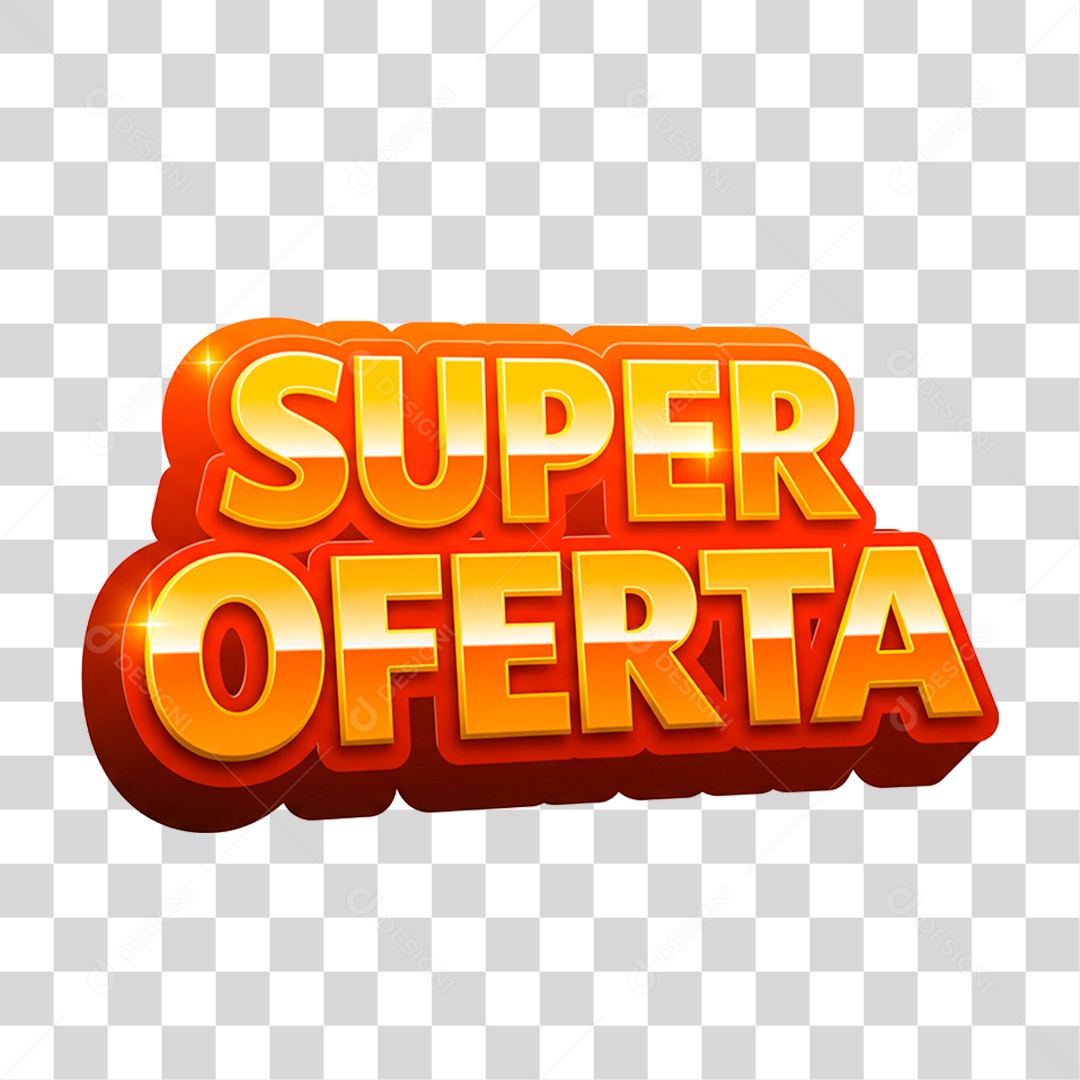 Selo 3D Super Oferta para Composição PNG Transparente
