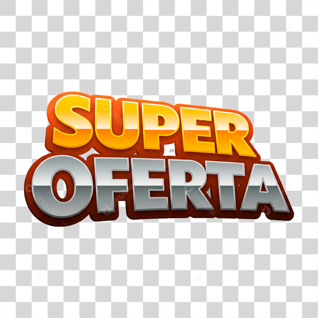 Selo 3D Super Oferta para Composição PNG Transparente
