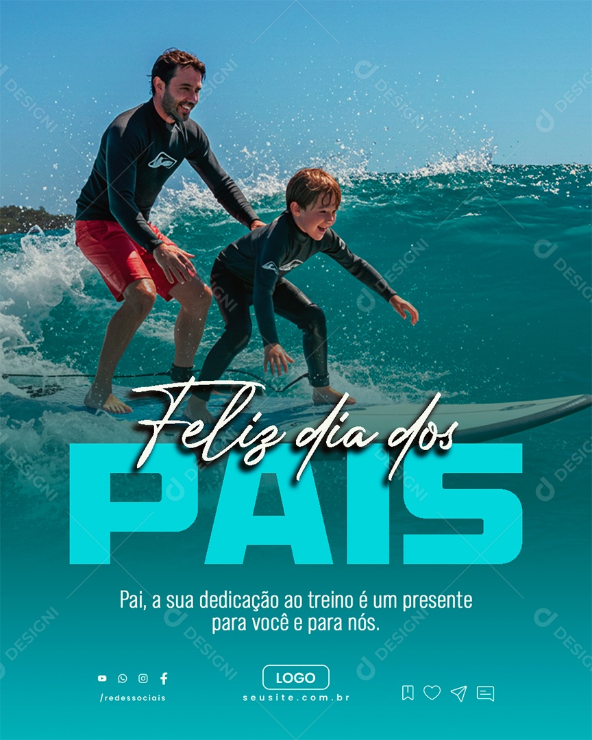 Social Media Feliz Dia dos Pais 10 de Agosto PSD Editável