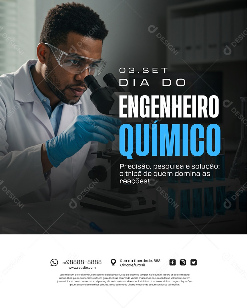 Dia Do Engenheiro Químico 20 De Setembro Parabéns Social Media PSD Editável