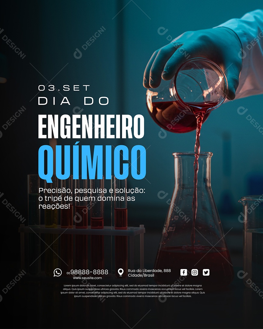 Dia Do Engenheiro Químico 20 De Setembro Social Media PSD Editável