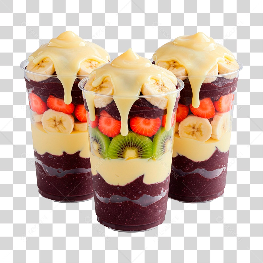 Copos de Açaí PNG Transparente