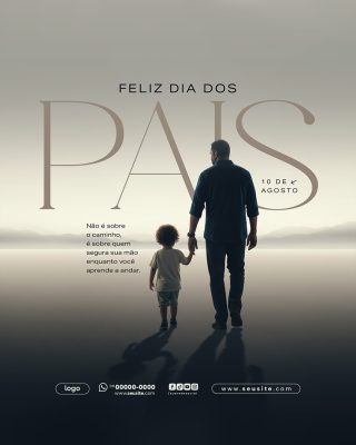 Feliz Dia Dos Pais 11 de Agosto Social Media PSD Editável