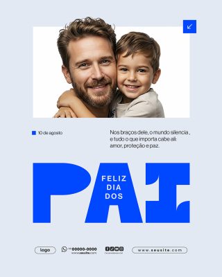 Feliz Dia Dos Pais 11 de Agosto Social Media PSD Editável