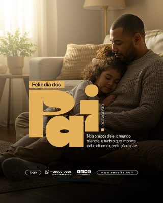 Feliz Dia Dos Pais 11 de Agosto Social Media PSD Editável