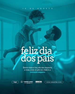 Feliz Dia Dos Pais 11 de Agosto Social Media PSD Editável