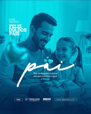 Feliz Dia Dos Pais 11 de Agosto Social Media PSD Editável