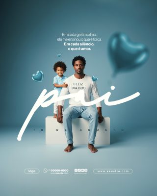 Feliz Dia Dos Pais 11 de Agosto Social Media PSD Editável