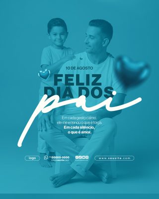 Feliz Dia Dos Pais 11 de Agosto Social Media PSD Editável
