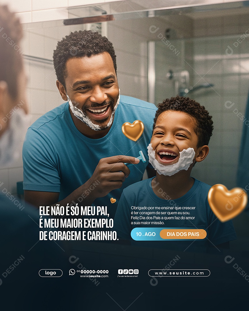 Feliz Dia Dos Pais 11 de Agosto Social Media PSD Editável