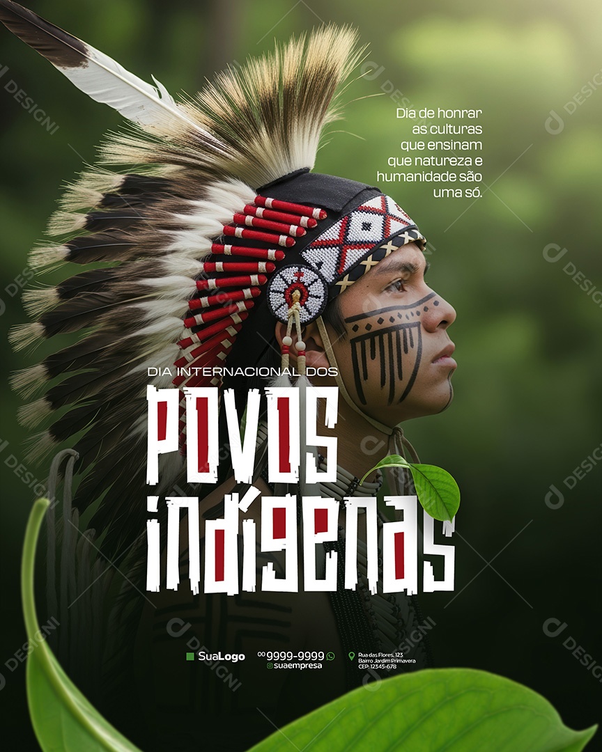 Dia Internacional dos Povos Indígenas 9 de Agosto Social Media PSD Editável