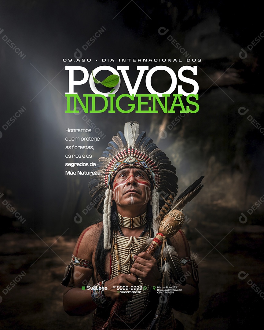 Dia Internacional dos Povos Indígenas 9 de Agosto Social Media PSD Editável