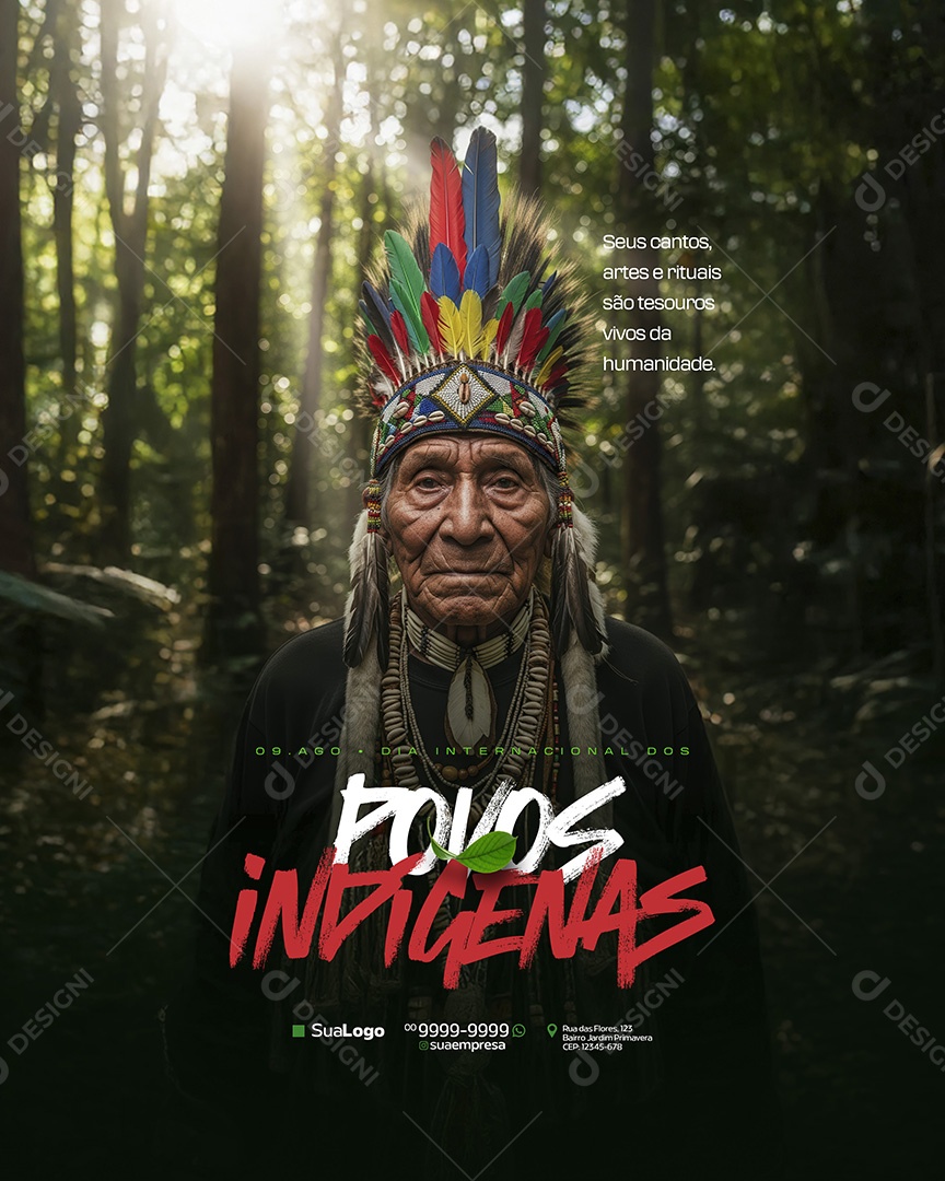 Dia Internacional dos Povos Indígenas 9 de Agosto Social Media PSD Editável