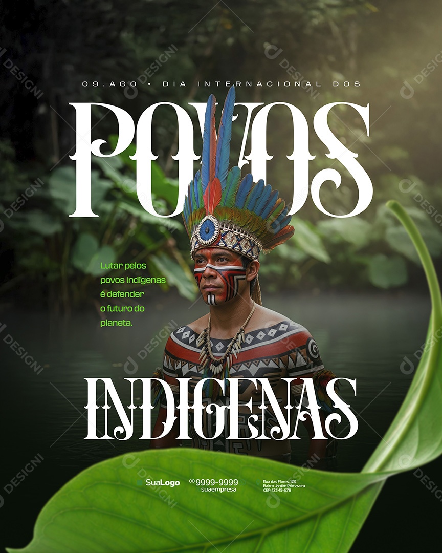 Dia Internacional dos Povos Indígenas 9 de Agosto Social Media PSD Editável