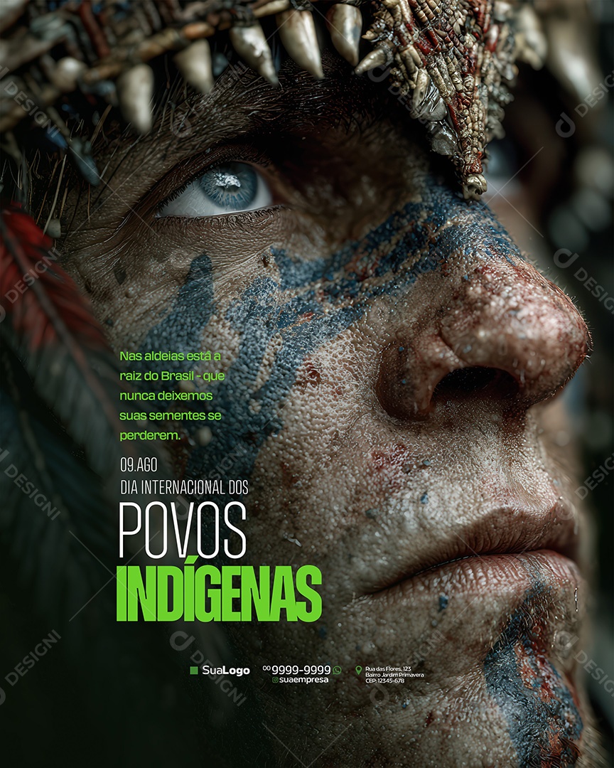 Dia Internacional dos Povos Indígenas 9 de Agosto Social Media PSD Editável