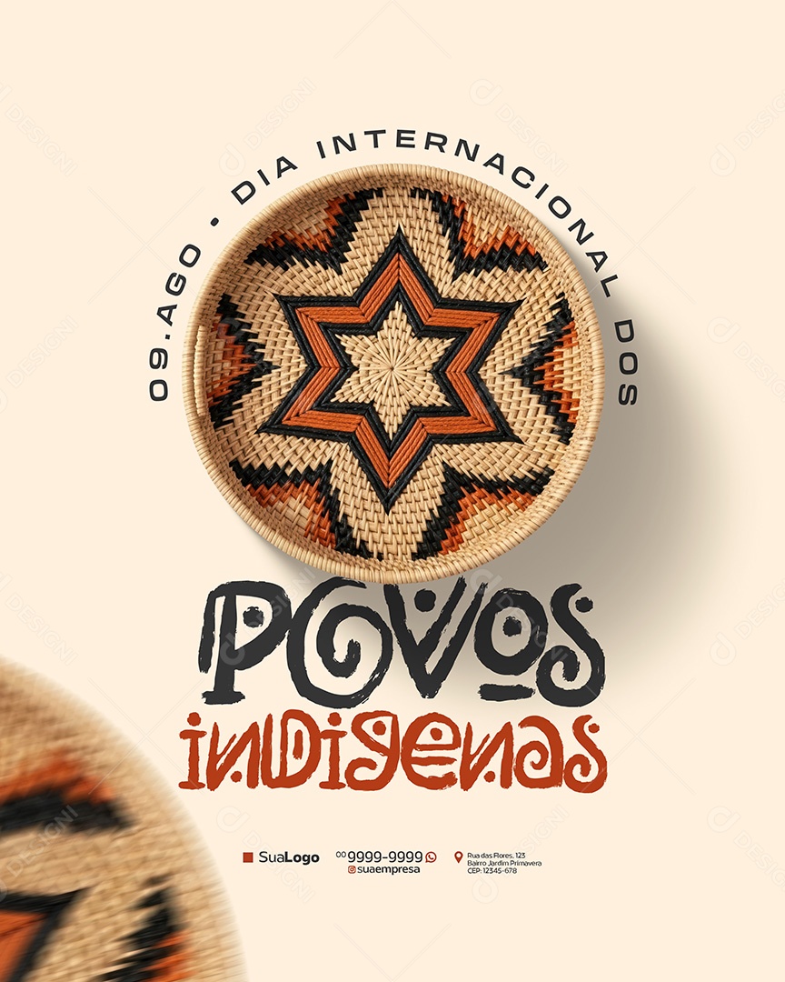 Dia Internacional dos Povos Indígenas 9 de Agosto Social Media PSD Editável