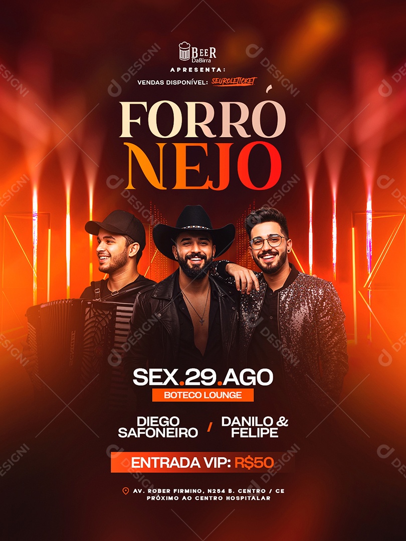 Flyer Próximos Shows Forrónejo Social Media PSD Editável