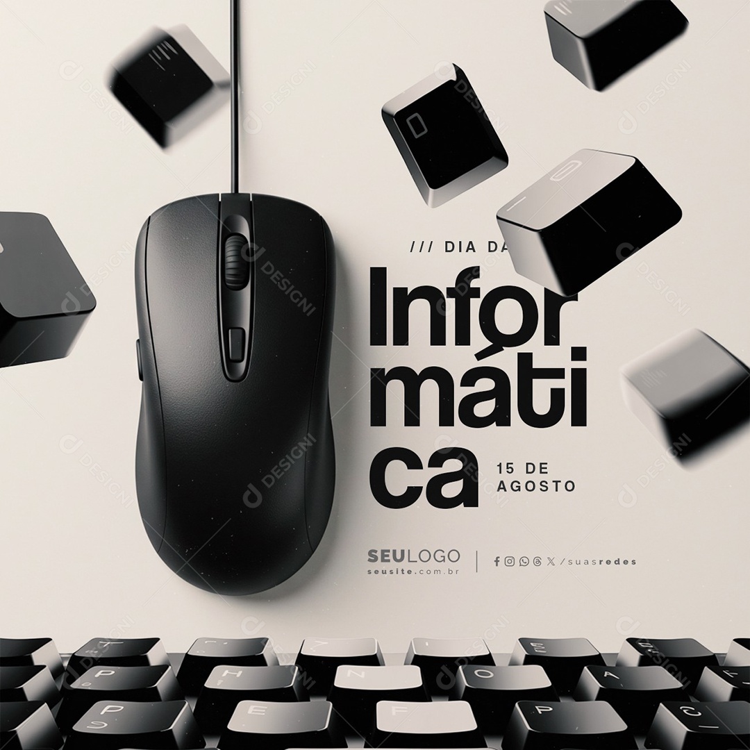 Dia da Informática 15 De Agosto Social Media PSD Editável
