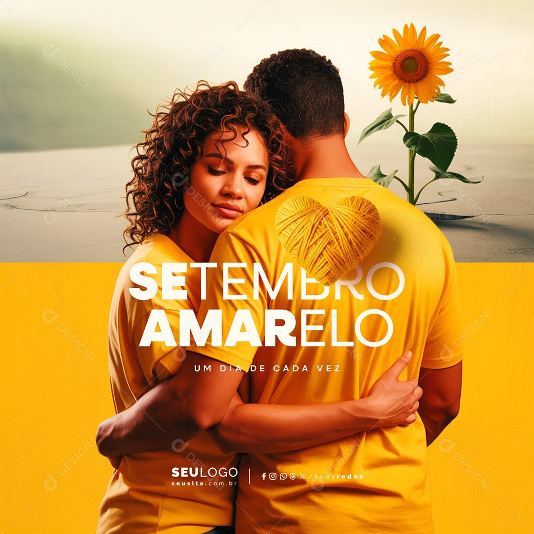 Setembro Amarelo Um Dia de Cada Vez Social Media PSD Editável