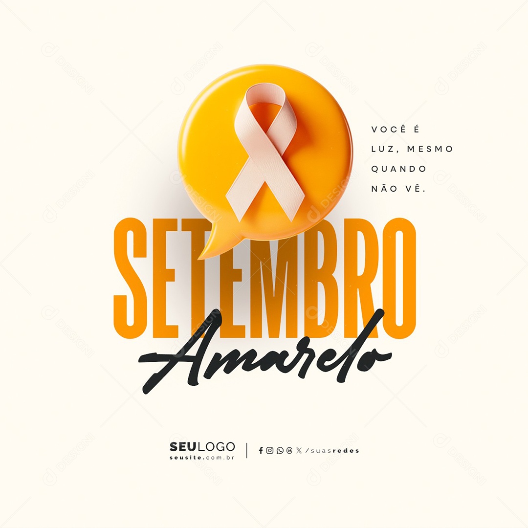 Setembro Amarelo Você é Luz Social Media PSD Editável