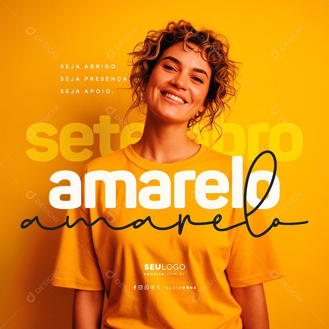 Setembro Amarelo Seja Abrigo Seja Presença Seja Apoio Social Media PSD Editável