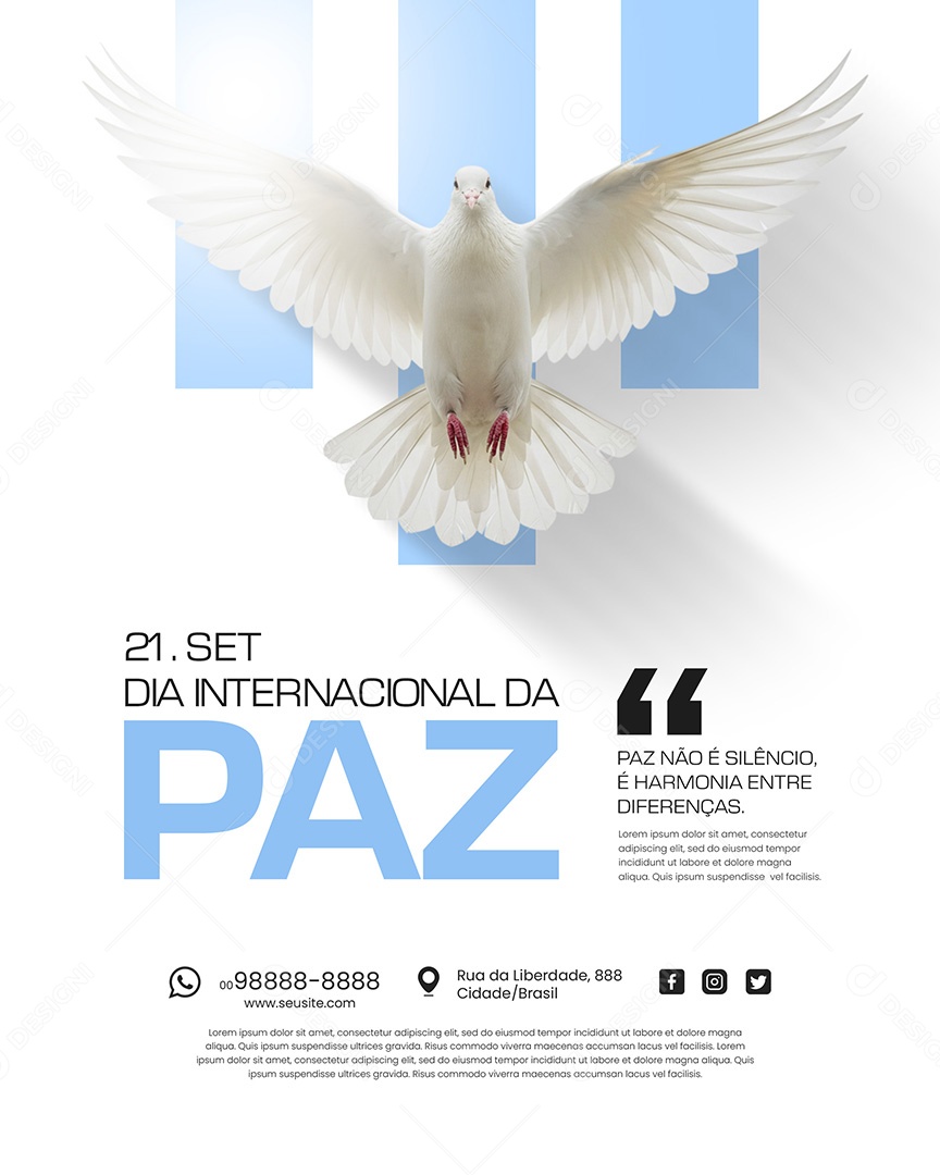 Dia Internacional da Paz 21 de Setembro Social Media PSD Editável