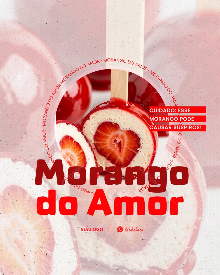 Morango do Amor Social Media PSD Editável