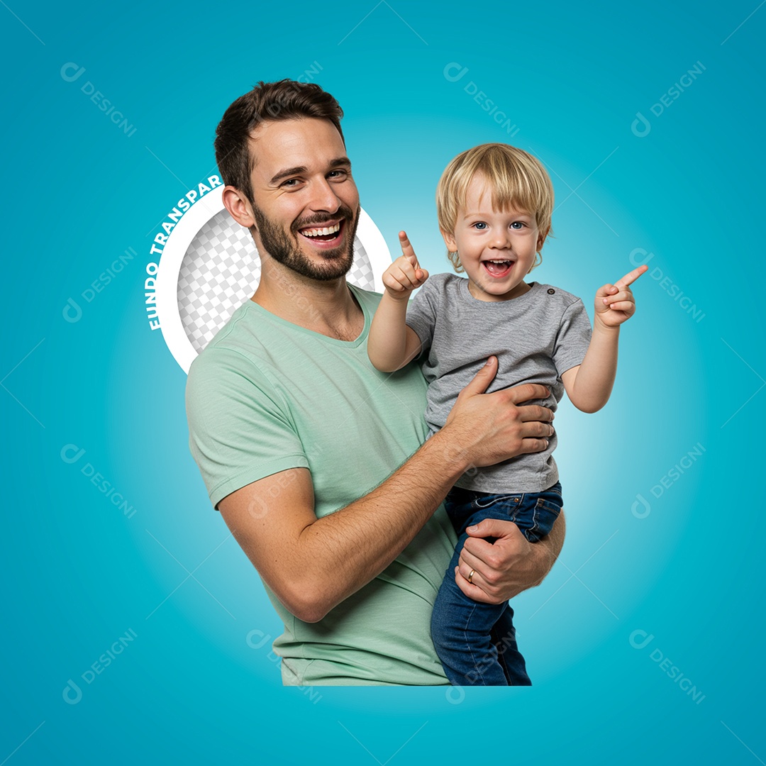 Pai e Filho Personagem 3D Para Composição PSD