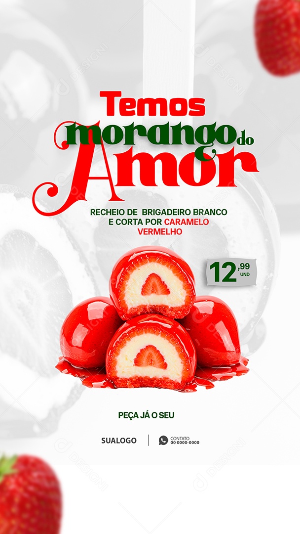 Story Morango do Amor Social Media PSD Editável 4