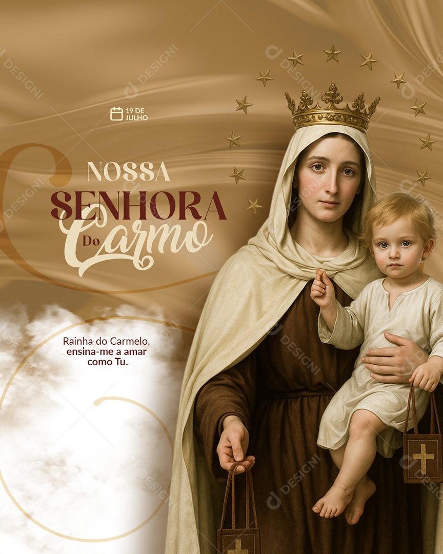 Dia de Nossa Senhora do Carmo 16 de Julho Social Media PSD Editável