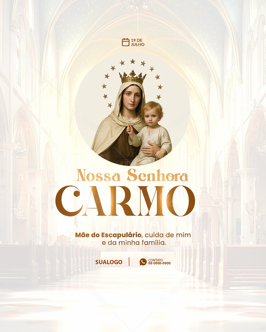 Dia de Nossa Senhora do Carmo 16 de Julho Social Media PSD Editável
