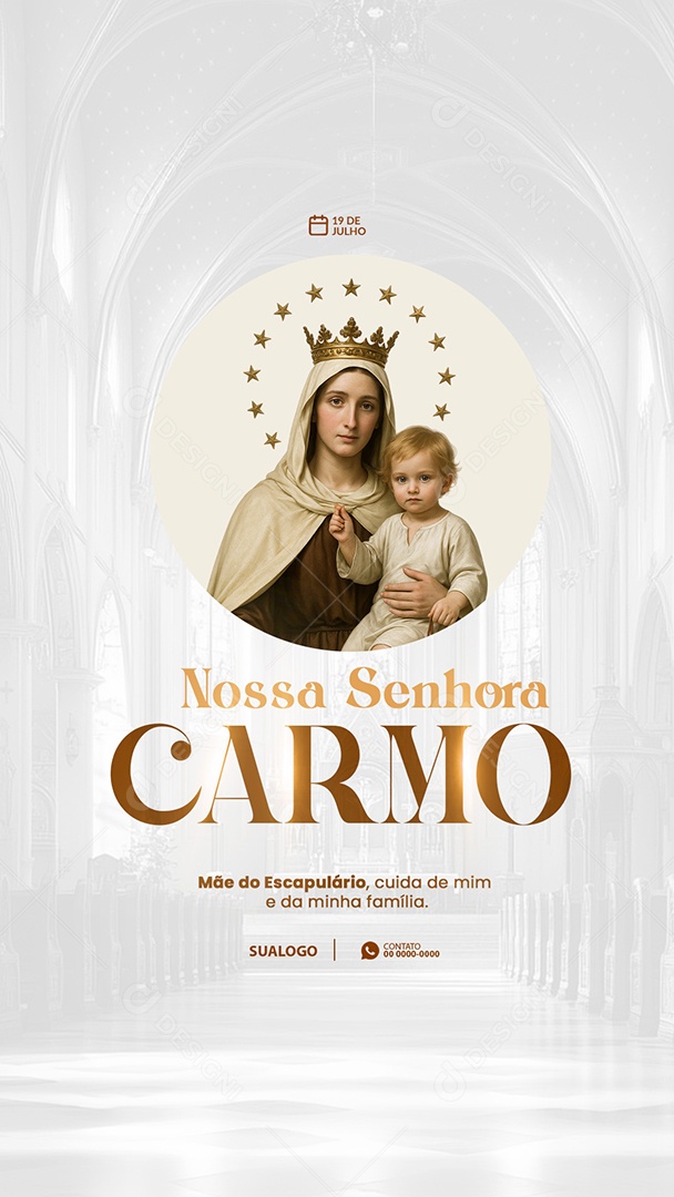 Story Dia de Nossa Senhora do Carmo 16 de Julho Social Media PSD Editável
