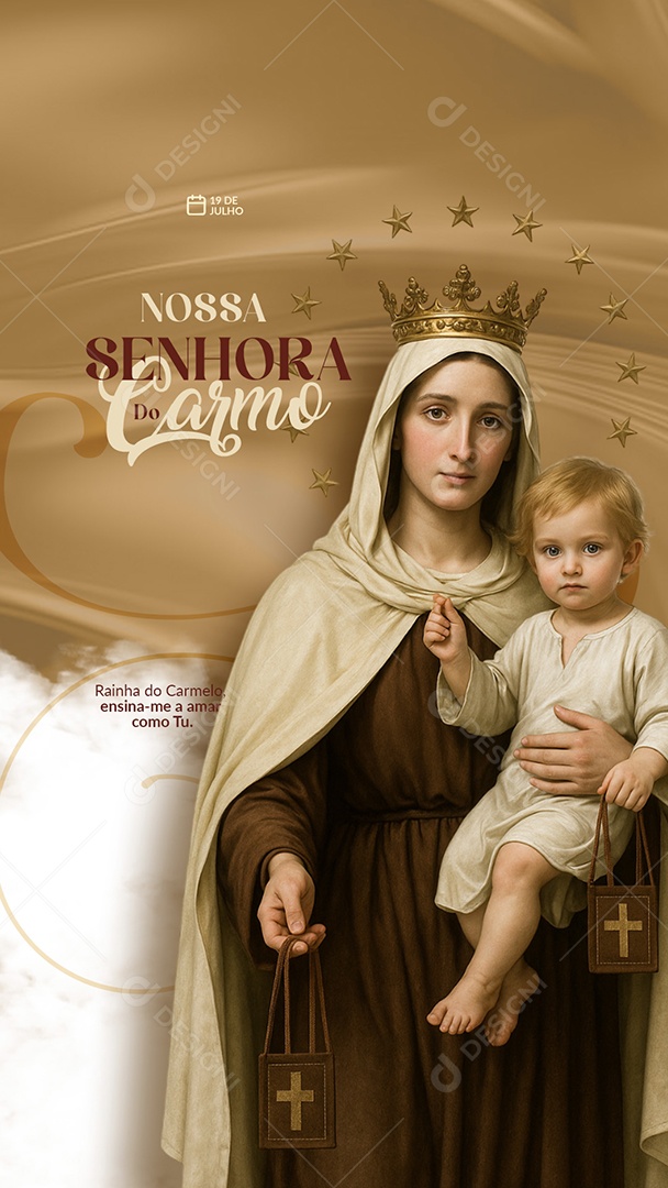 Story Dia de Nossa Senhora do Carmo 16 de Julho Social Media PSD Editável