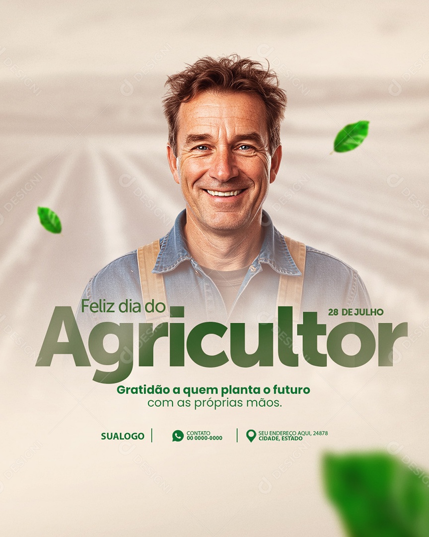 Dia do Agricultor 28 de Julho Social Media PSD Editável