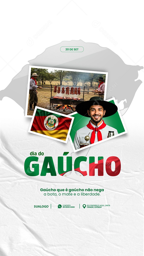 Story Dia do Gaúcho 20 de Setembro Social Media PSD Editável