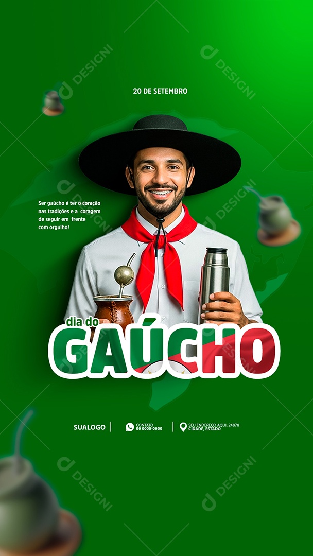Story Dia do Gaúcho 20 de Setembro Social Media PSD Editável