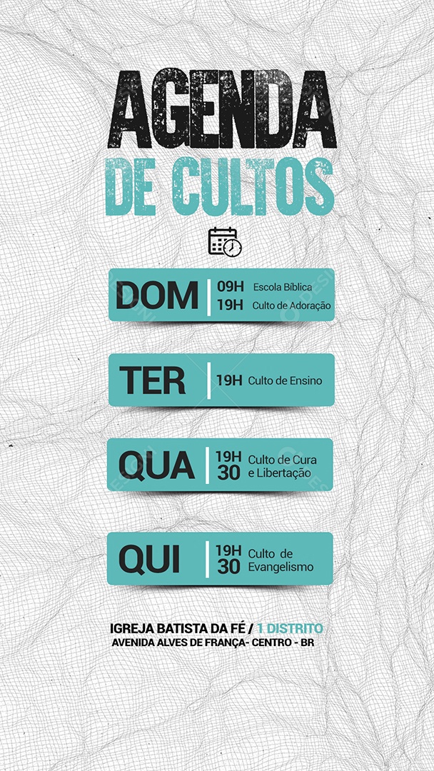 Story Agenda de Cultos Social Media PSD Editável