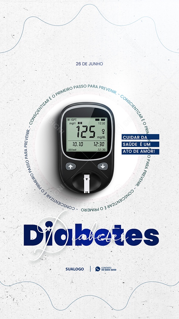 Story Dia Nacional da Diabetes 26 de Junho Social Media PSD Editável