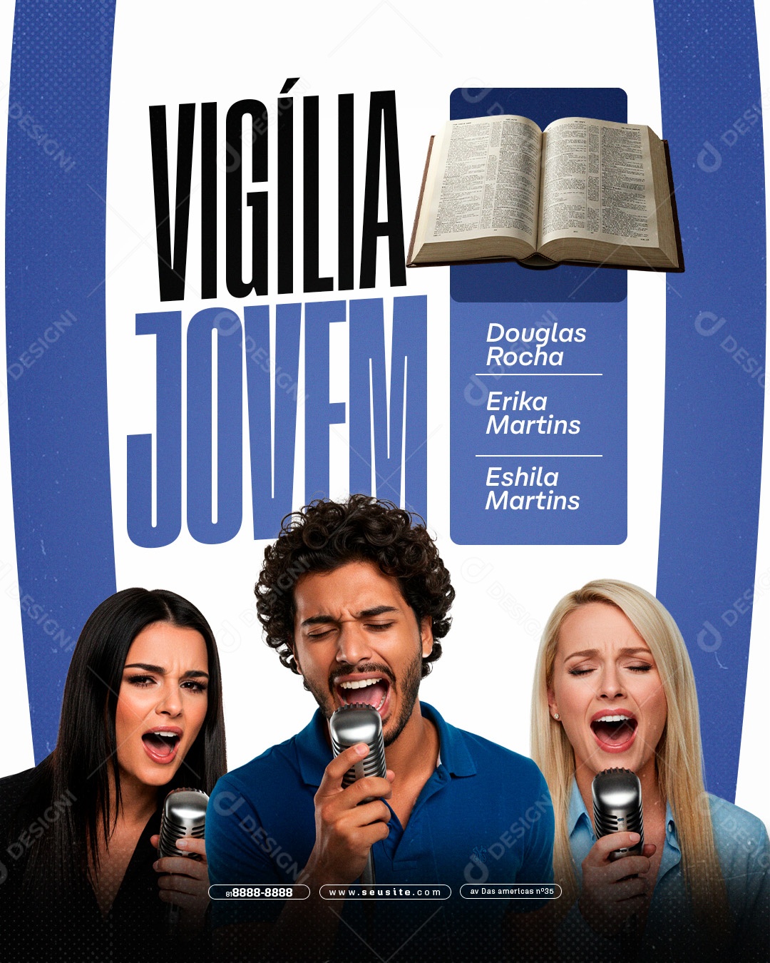 Gospel Vigília de Impacto Social Media PSD Editável