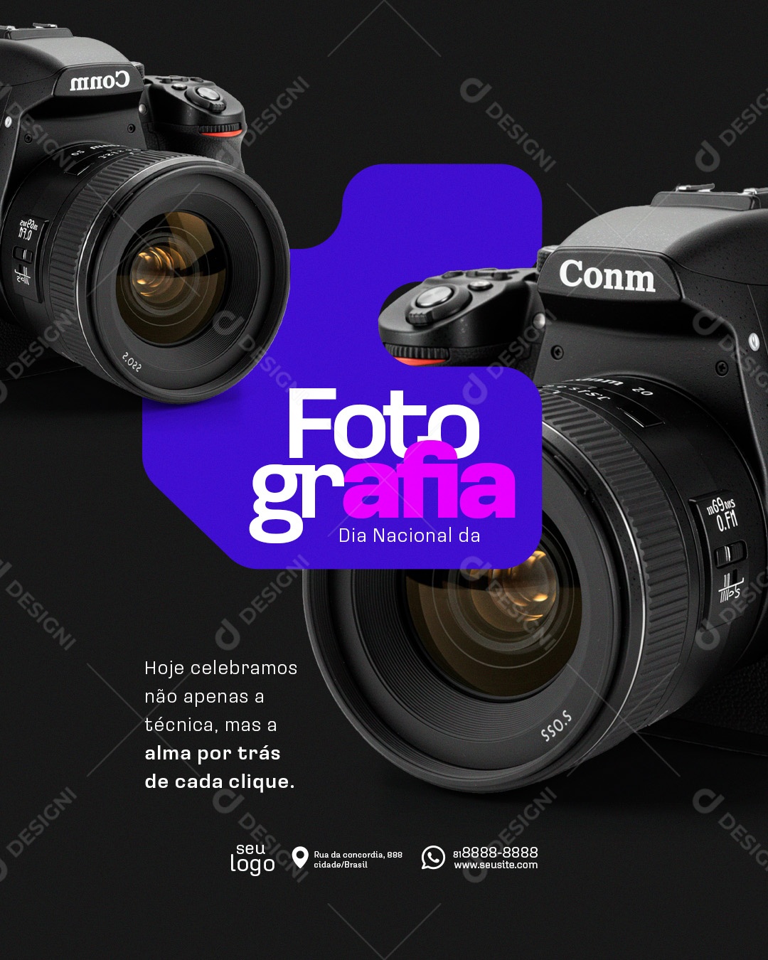 Feliz Dia do Fotógrafo 08 de Janeiro Social Media PSD Eitável