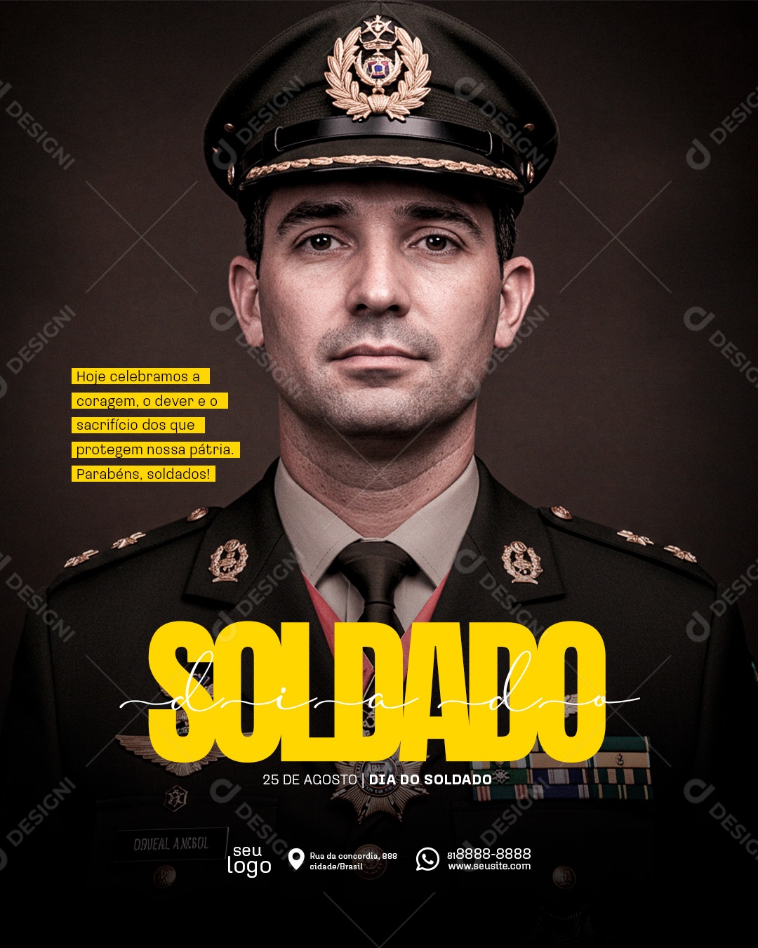 Dia do Soldado 25 de Agosto Social Media PSD Editável
