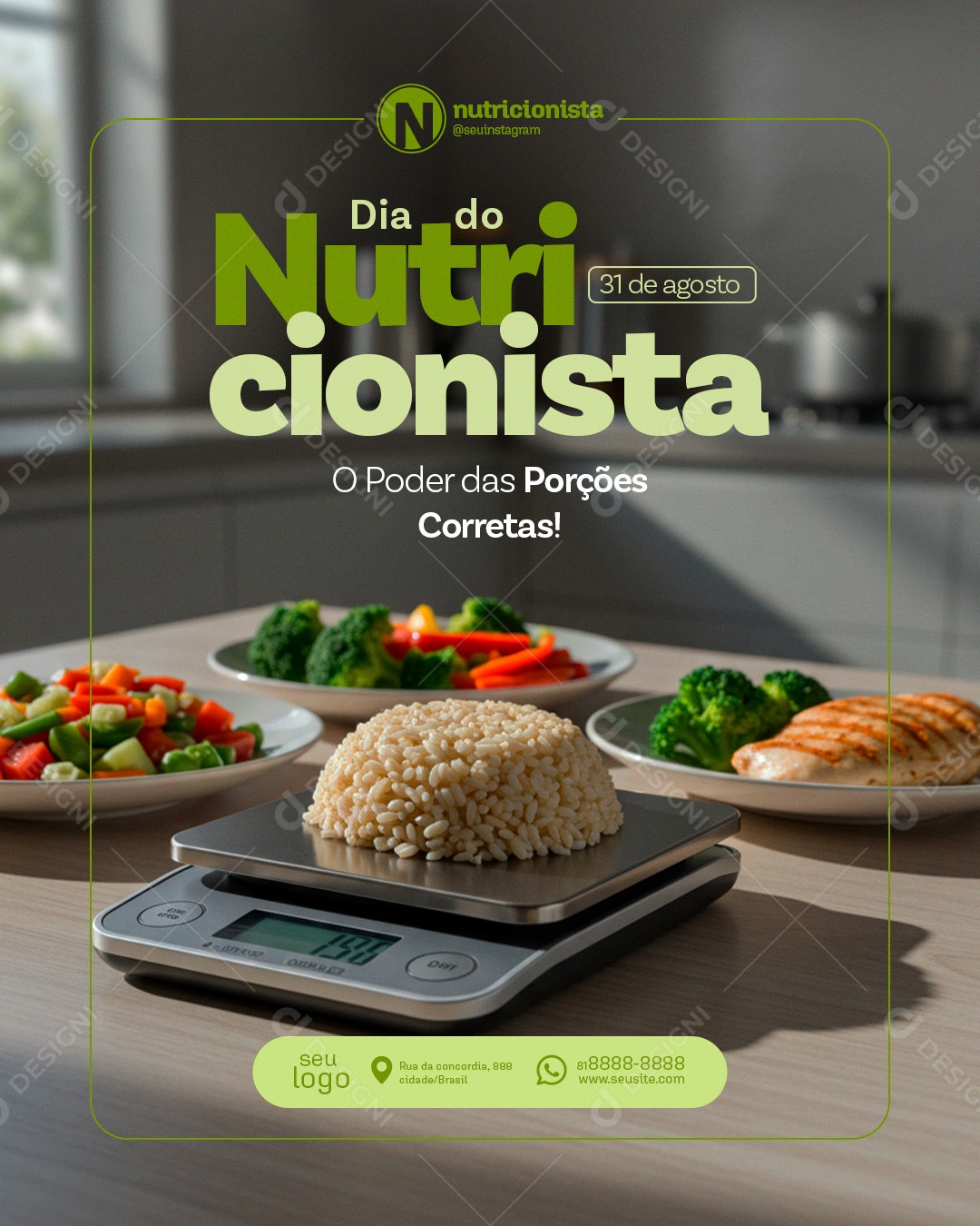 Dia Do Nutricionista 31 De Agosto Parabéns Social Media PSD Editável