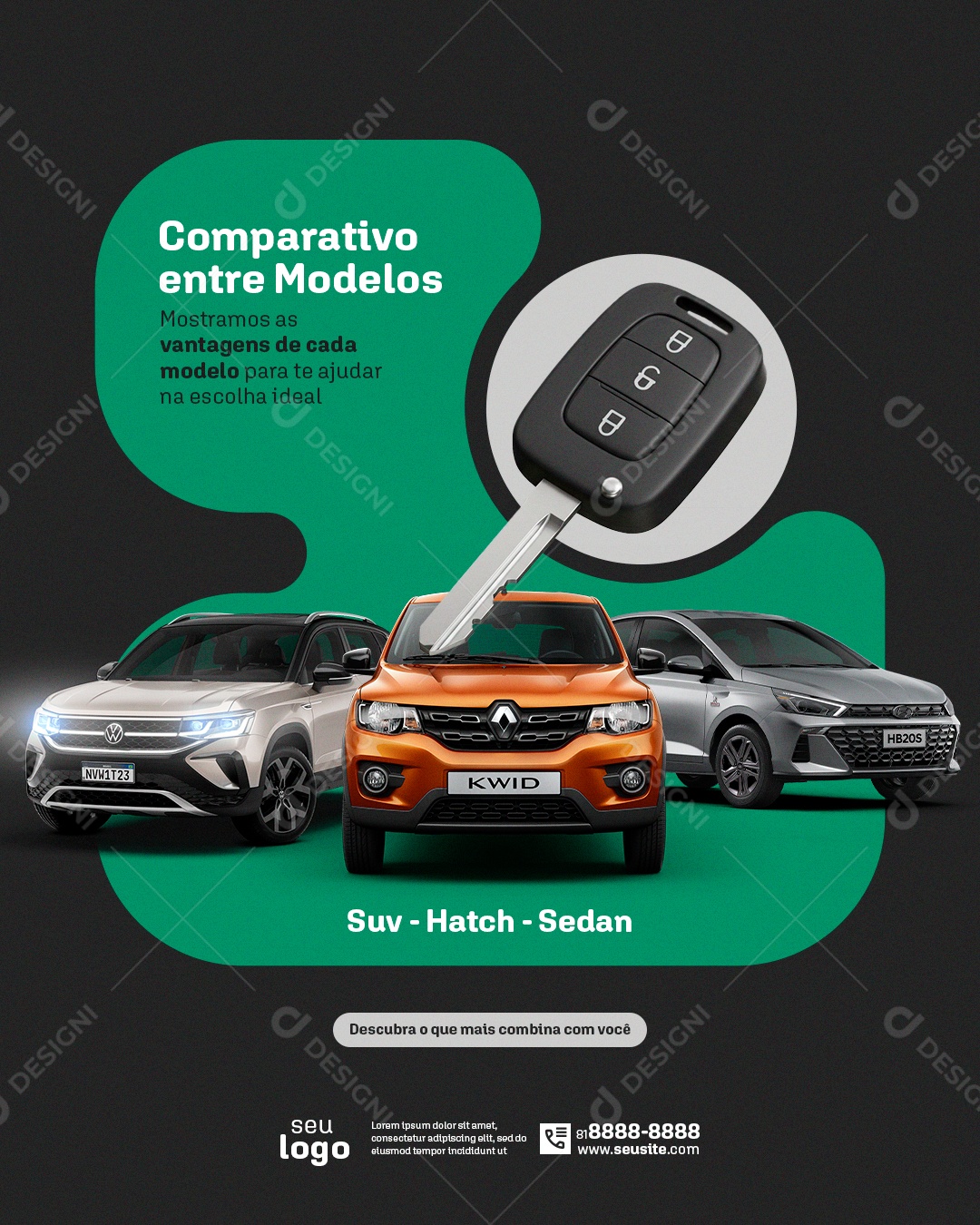 Mega Feirão Dos Seminovos Concessionária Preço Baixo Social Media PSD Editável