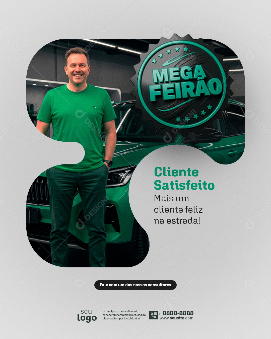 Mega Feirão Dos Seminovos Concessionária Preço Baixo Social Media PSD Editável